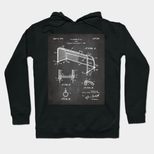 Soccer Patent - Soccer Goal Art - Black Chalkboard Hoodie